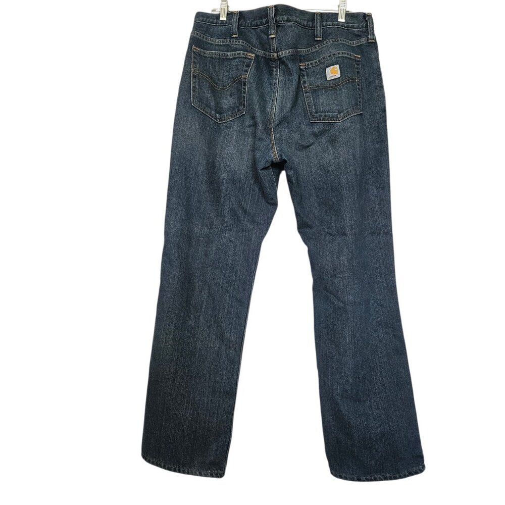Carhartt Mens Fleece Lined Blue Jeans SZ 40×32 Pants Relaxed Fit Insulated denim - Picture 3 of 11